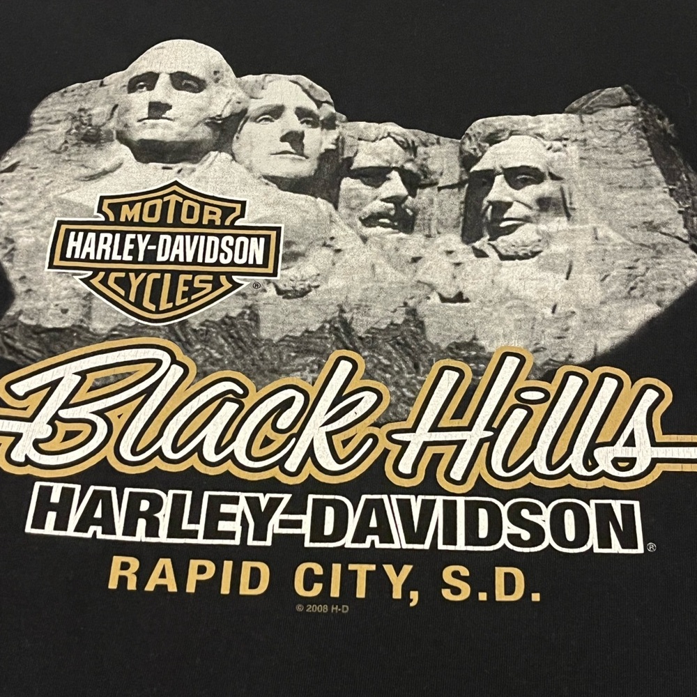 Harley-Davidson VTG Men’s T Shirt Size XL Black Hills 2012 Sturgis Rally Biker - Picture 9 of 9
